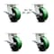 Service Caster 5 Inch Kingpinless Green Poly on Steel Wheel Caster Set Brake and Swivel Lock SCC-KP30S520-PUR-GB-SLB-BSL-4 - alternate 1